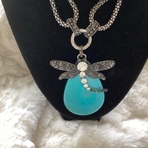 Turquoise Dragonfly Chunk Necklace